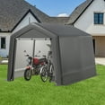 thumbnail image 1 of Outdoor Portable Storage Shelter Shed, Portable Shed with Waterproof Cover & Roll-up Zipper Door, Heavy Duty Portable Storage Tents for ATV, Motorcycle, Lawn Mowers, Garden Tools, 1 of 1