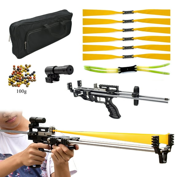 Outdoor Portable Telescopic Mechanical Slingshot Wilderness Hunting Catapult Set