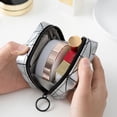 thumbnail image 1 of Outdoor Portable Wallet Storage Bag Cosmetic Pouch Travel Clutch Bag For Money Rhombic Lattice For Credit Card Coin Purse Lipstick Bag Cosmetic Bag Makeup Storage Bag SILVER S, 1 of 8
