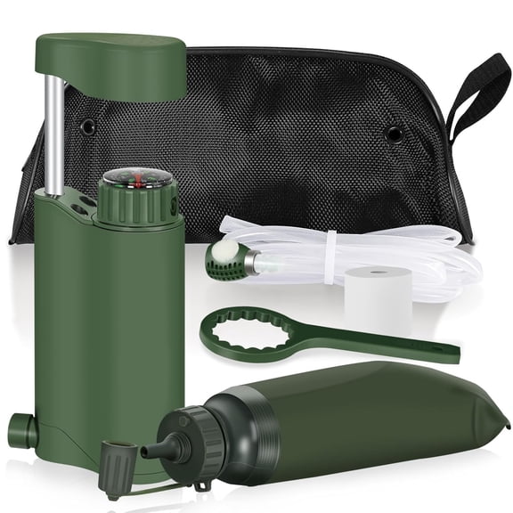 Outdoor Portable Water Filter Pump, Water Filtration Systems for Travel, Camping, Hiking, Fishing, Hunting, Emergency Preparedness