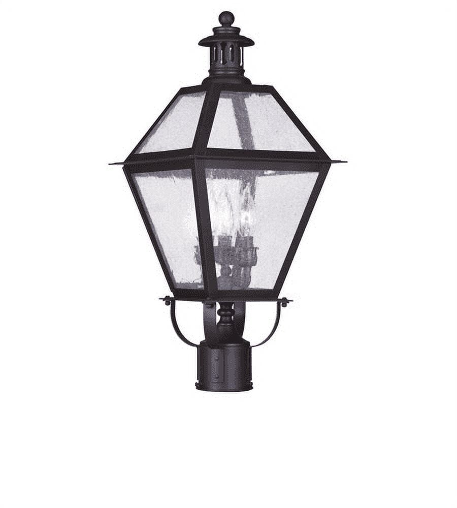 Outdoor Post Light Waldwick With Seeded Glass Bronze size 22 in 180 Watts  World of Crystal