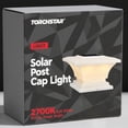 thumbnail image 1 of Solar Outdoor Post Cap Lights, Square Fence Light, Soft White Lamp, Creamy White Finish, 1 of 7