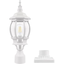 Outdoor Post Light – Waterproof Exterior Lantern with Pier Mount Base – Cast Aluminum Glass Shade for Garden, Yard, Patio, Pathway, Driveway