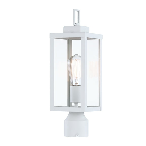 Outdoor Post Lighting Kits Head White Exterior Porch Fixtures for Fence, Pathway, Walkway, Patio, Lawn, Yard, with Clear Glass Shade