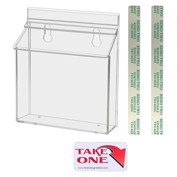 Outdoor Postcard Holder 6" W x 4" H Real Estate Sheet Pamphlets Booklets for Store Front Display Take One Clear Acrylic Display Box