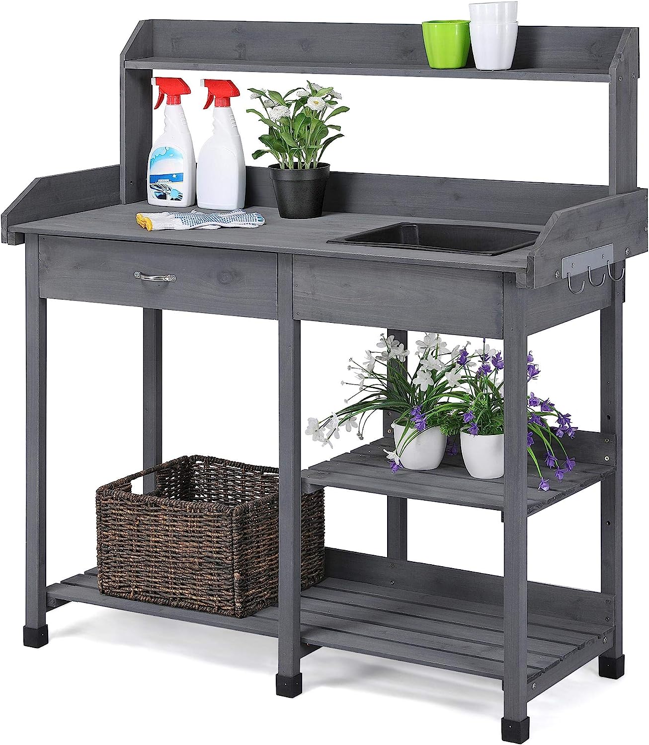 Outdoor Potting Bench Table Potters Benches Garden Work Bench Station