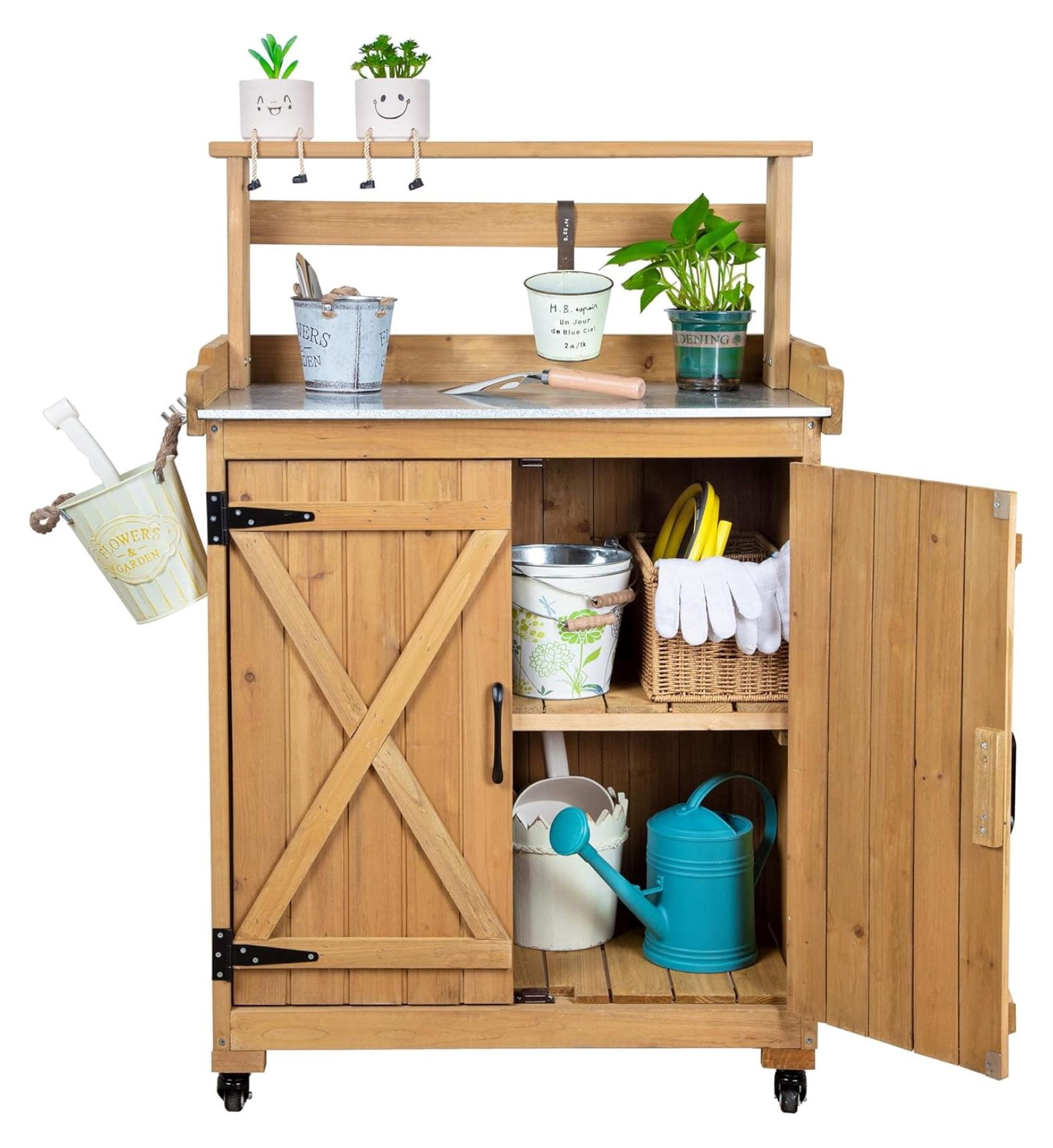 Outdoor Potting with Storage,Outdoor Storage Cabinet Weatherproof ...