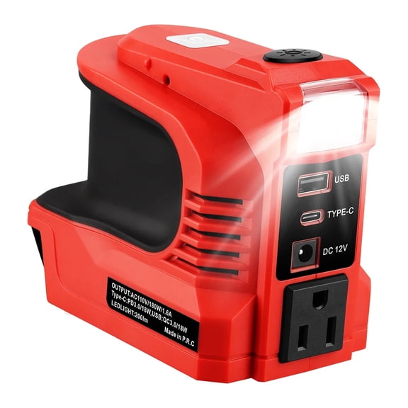 Outdoor Power Bank AC 120-220V 200W Battery Inverter Adapter For  Bauer 20V Li-ion Batteries