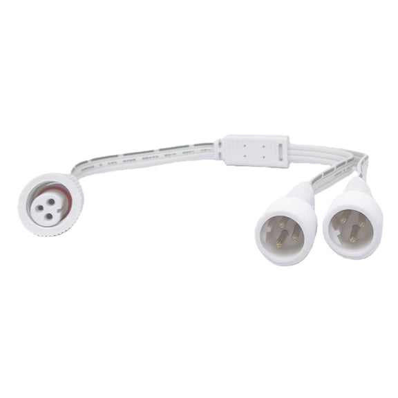 Outdoor Power Extension Cord Double Output Waterproof Y-Splitter for Permanent Light Setups Continuous Operate
