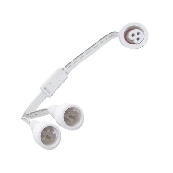 Outdoor Power Extension Cord Double Output Waterproof Y-Splitter for Permanent Light Setups Continuous Operate