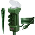 thumbnail image 1 of Outdoor Power Stake Timer, Kasonic 6 Grounded Outlets Mechanical Timer for Yard&Garden; ETL Certified Yard Power Stake, with 6 ft Outdoor Extension Cord & Weatherproof Safety Cover- Green, 1 of 5