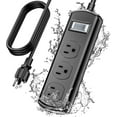 thumbnail image 1 of Outdoor Power Strip. 9 FT Extension Cord. Weatherproof Power Extender with 3 Wide Waterproof Outlets. Electric Shockproof and Overload Protection for Bathroom Kitchen Patio Christmas Lights., 1 of 5