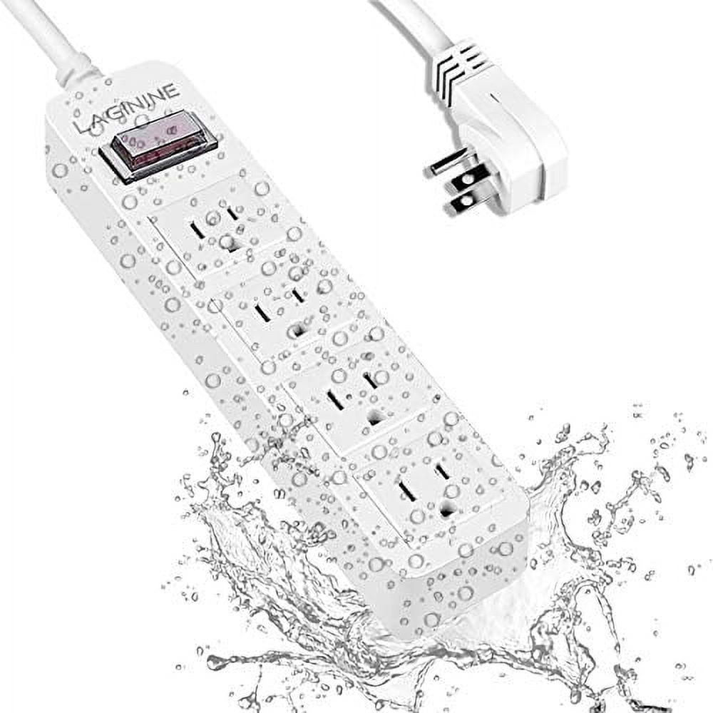 Outdoor Power Strip Surge Protector 4 AC Outlets Weatherproof with Long