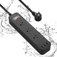 Outdoor Power Strip Weatherproof with 3 USB Ports, Waterproof Surge