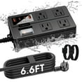 thumbnail image 1 of Outdoor Power Strip Weatherproof, 6.6 F Long Extension Cord Multi Plug Outlets, Outlets-4 AC,4 USB Ports,Overload Protection Outdoor Surge Protector for Patio, Lawn,Garden,and Dorm Room., 1 of 8