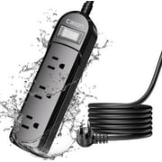 Outdoor Power Strip Weatherproof, IPX6 Waterproof Extension Cord 3 Power Outlets, Overload Protection Shockproof, Waterproof Electrical Power Strip Wall Mountable for Home Outside 6ft, Black
