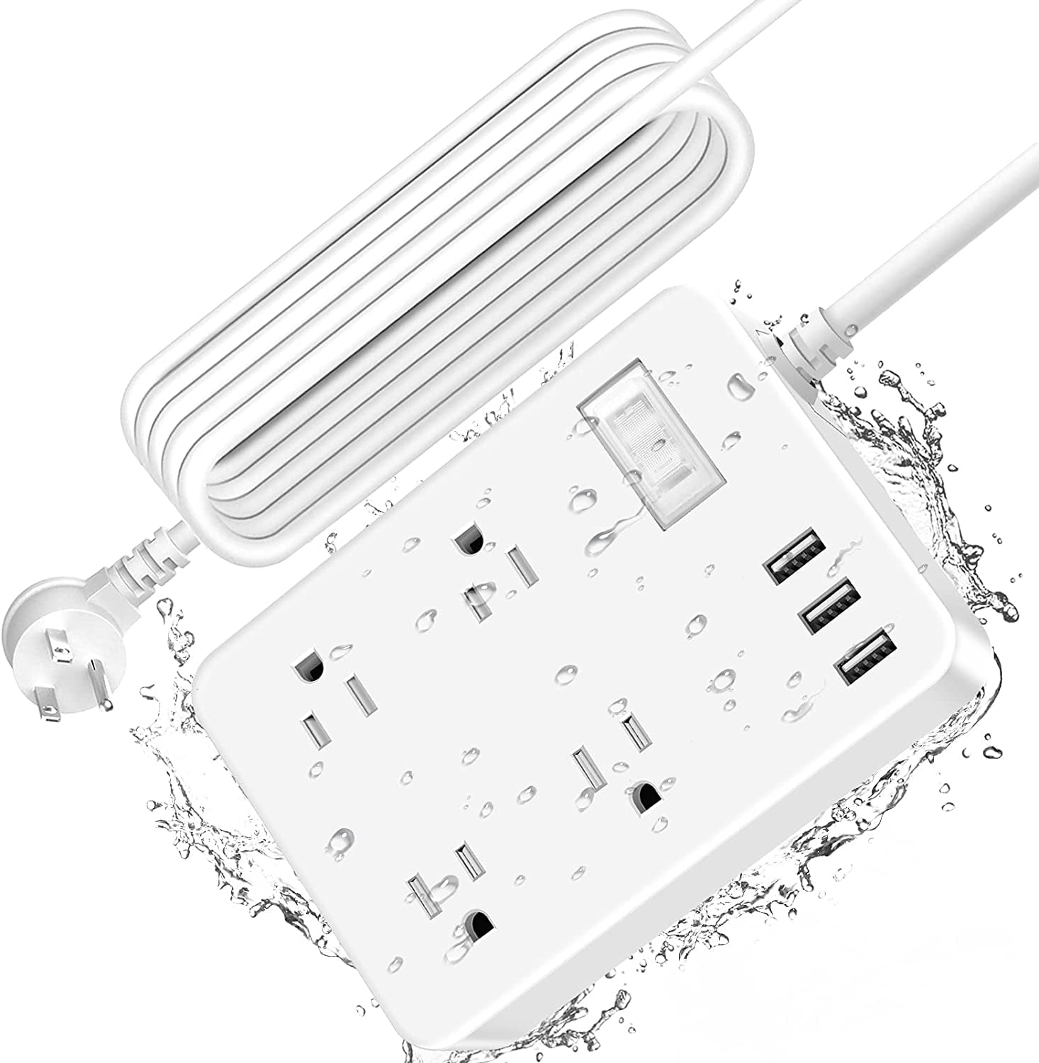 Outdoor Power Strip Weatherproof with USB,Waterproof Power Strip with 4