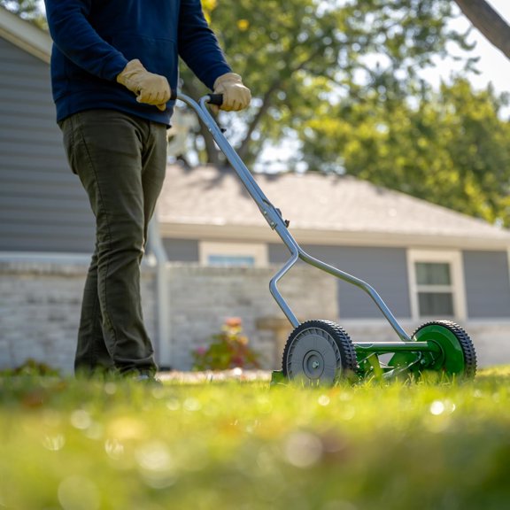 Outdoor Power Tools 304-14S 14-Inch 5-Blade Push Reel Lawn Mower, Green