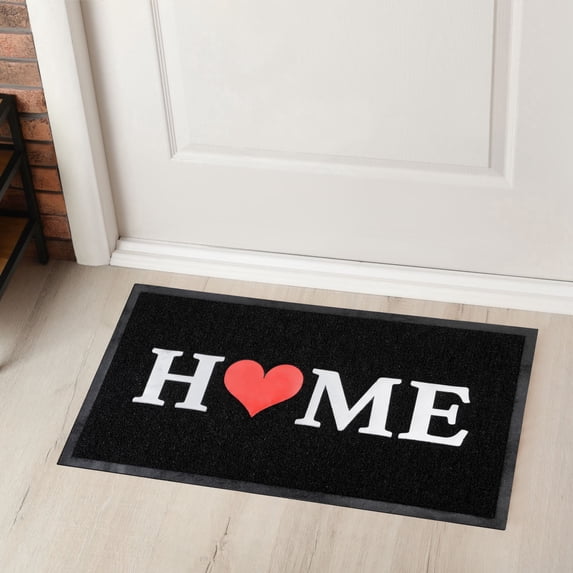 Evideco Black PVC Door Mat 30x18 Inches - Weather Resistant - Outdoor - Front Door Mat for Entryway, Porch, Patio