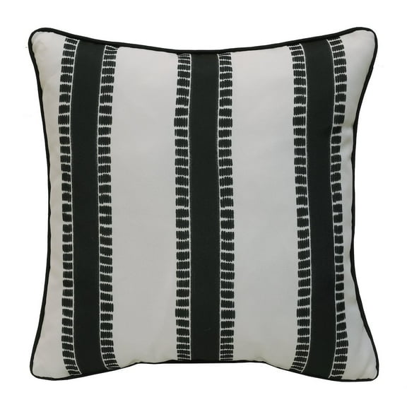Outdoor Decor by Commonwealth Outdoor Printed Stripe Pillow 18 x 18 in Black