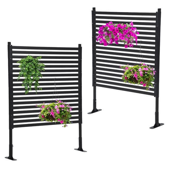 Outdoor Privacy Fence Panels, Freestanding Galvanized Steel & PE Privacy Screen, Weather-Resistant Patio Garden Balcony Divider.