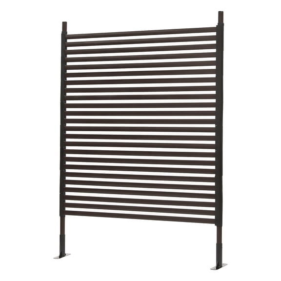 Outdoor Privacy Fence Screen and Panels with Stand, Decorative Privacy Screen for Patio Balcony Backyard Garden, Freestanding, Brown