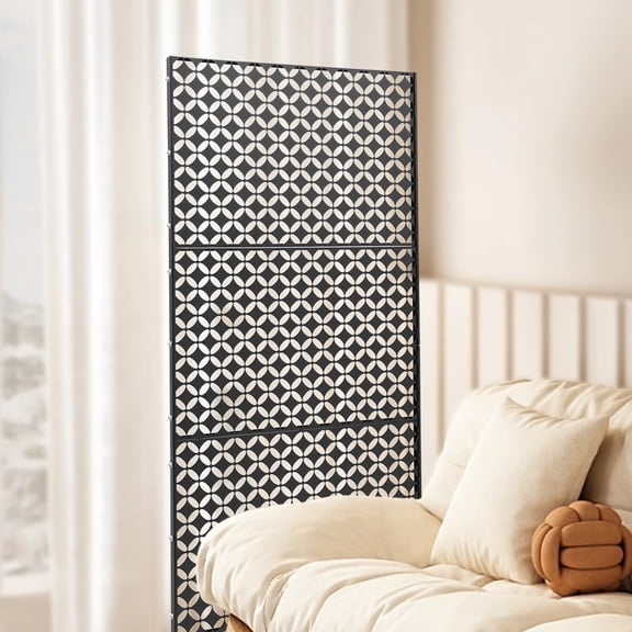 Outdoor Privacy Panel, 74.8in High-Temp Baked Steel, Decorative Coin Openwork, 27.56lbs Stable, Hospital/Nursing Home Partition