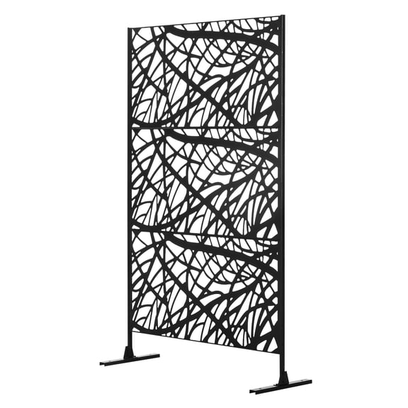 Outdoor Privacy Screen, 6.5ft Metal Garden Divider - Twisted Branch Design
