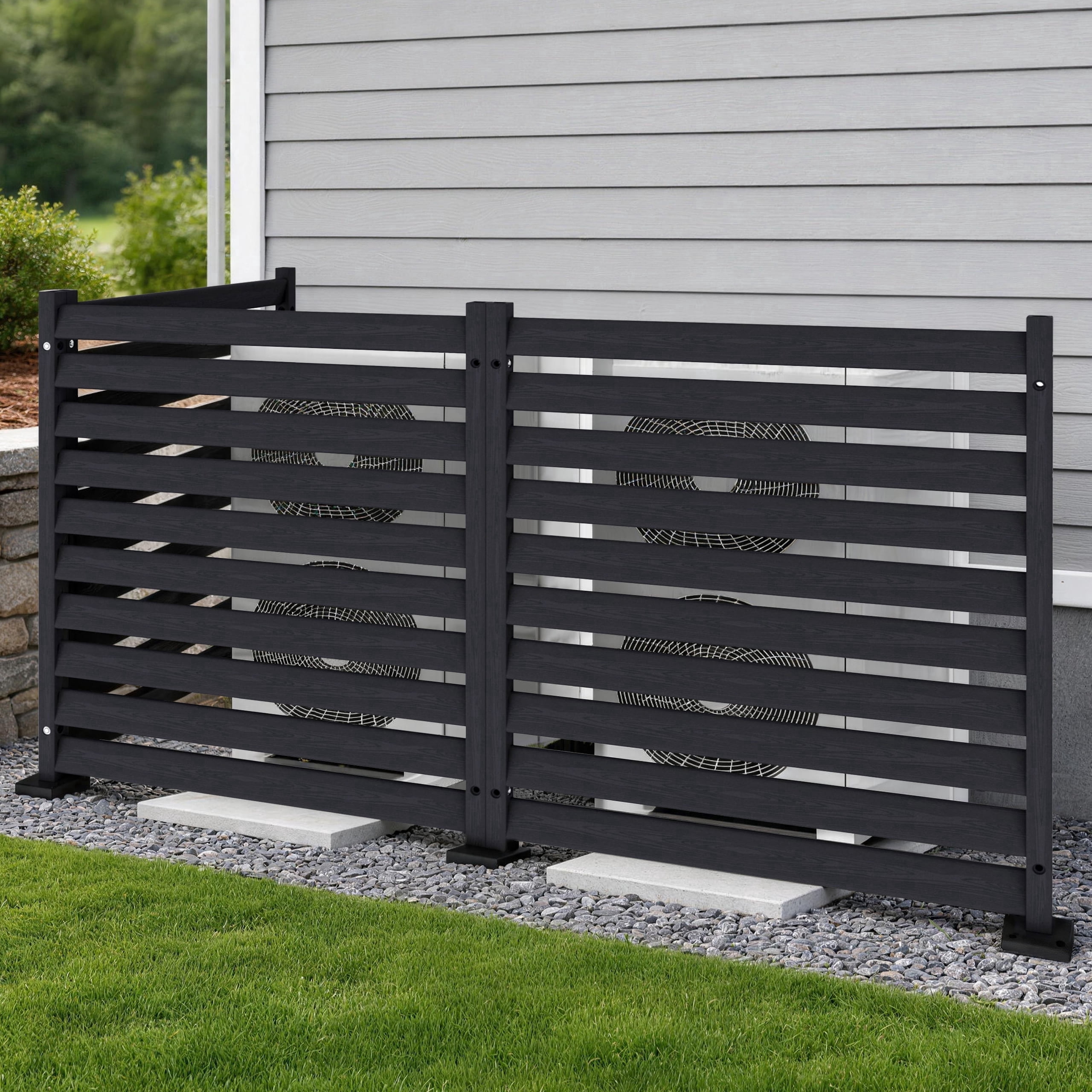 HDPE Outdoor Privacy Panels, 38"W x 42"H (3 Panels) Use As Air Conditioner Fence, Trash Can Enclosure, Pool Equipment Enclosure