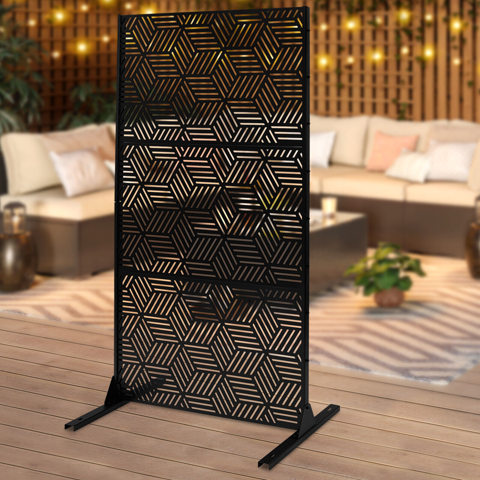 Outdoor Privacy Screen Patio Balcony Freestanding Decorative Privacy ...