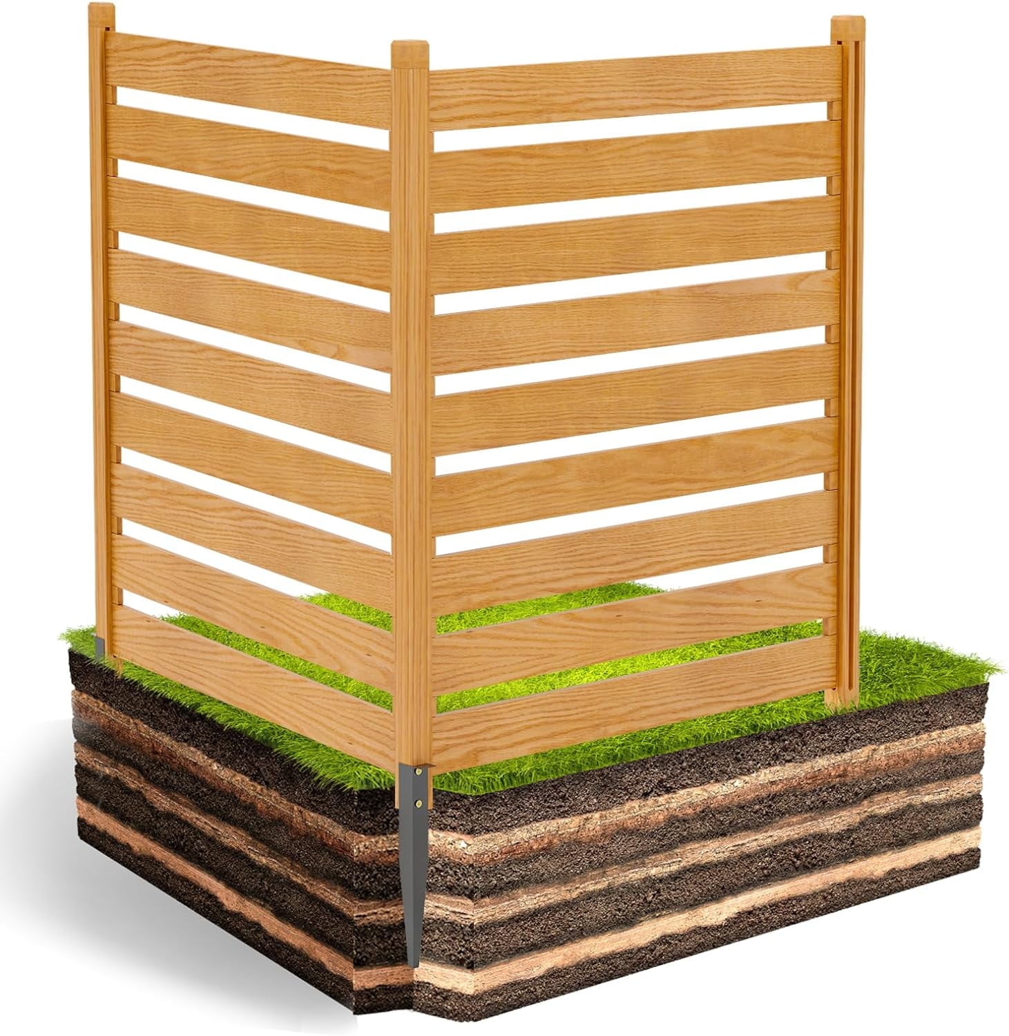 Outdoor Privacy Screen Privacy Fence Panels for Outside, 2 Panels 38"W X 42"H Wood Decorative Fence,Pool Equipment Enclosure, Patio Garden Fence Perfect to Enclose Trash Cans and Air Conditioner