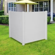 Outdoor Privacy Screen, Vinyl Privacy Fence Panels for Outside Units, Garden, Air Conditioner Enclosure, Pool Equipment, Trash Can, Privacy Screen Kit, 48" W X 48" H (2 Panels)