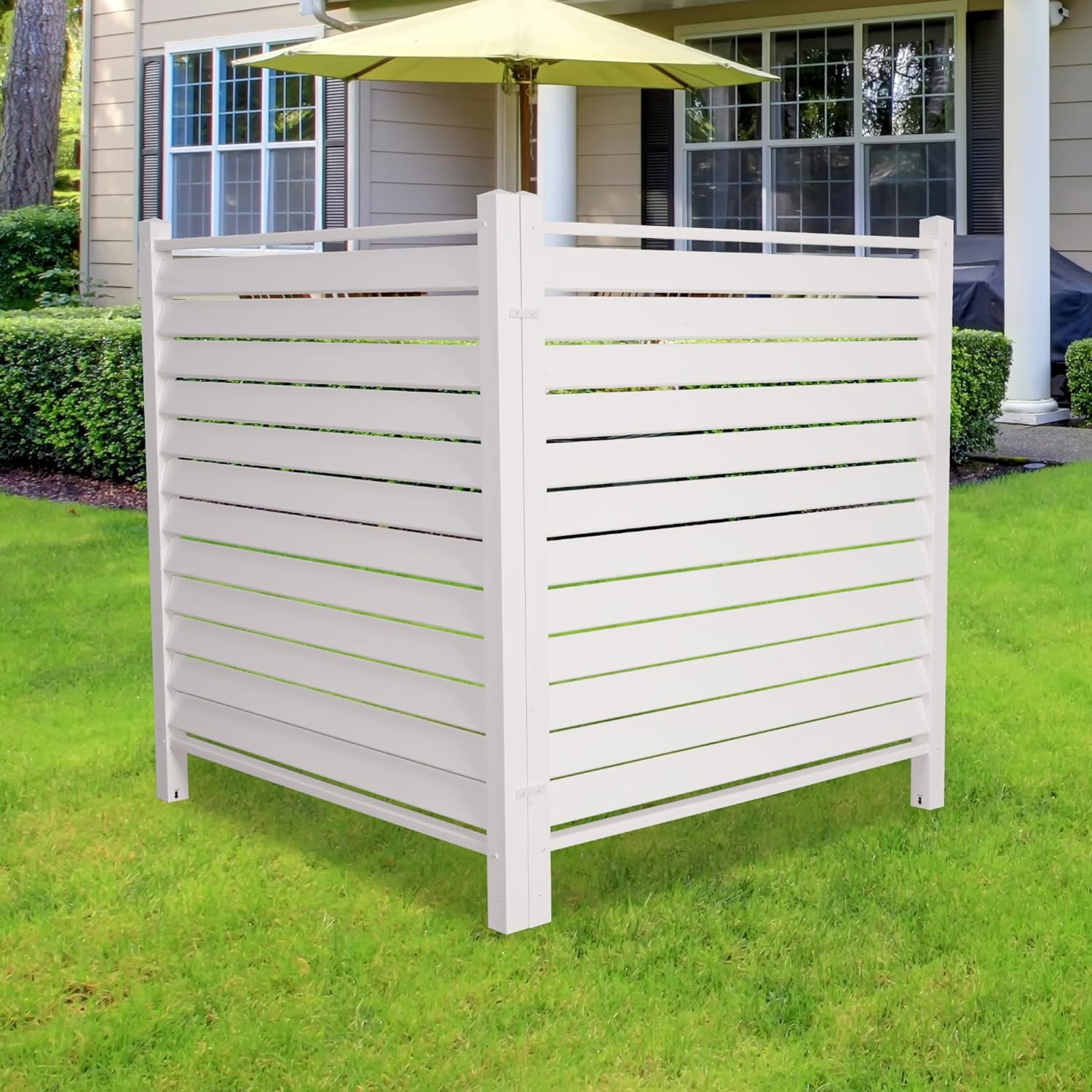 Outdoor Privacy Screen, Vinyl Privacy Fence Panels for Outside Units