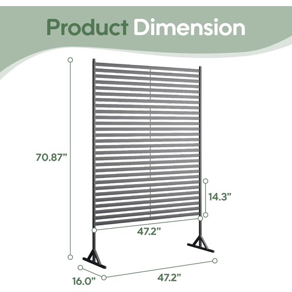Outdoor Privacy Screens Freestanding, 72" H48" W Metal Privacy Fence Screen for Outside, Rustproof Privacy Panels Privacy Wall, Decorative Fences for Patio, Deck, Lawn Garden, Backyard