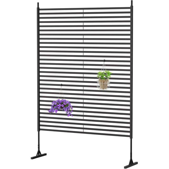 Outdoor Privacy Screens Freestanding, 72"H×48"W PECoating Metal