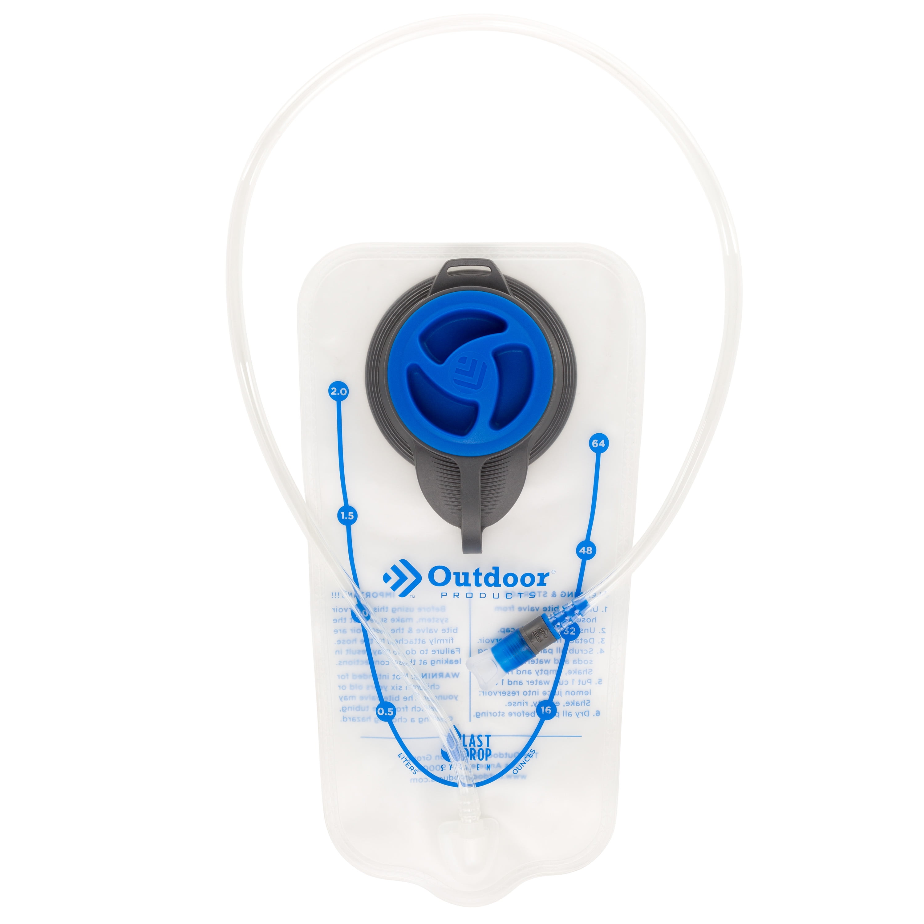 Outdoor Products, Cyclone 2 Ltr Hydration Reservoir, Clear, 2 Liter Capacity, 1, Hiking