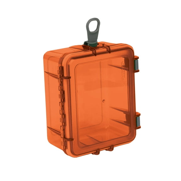 Outdoor Products Large Watertight Case Dry Box, Solid Orange, 8" x 6.75" x 3.5" Polycarbonate