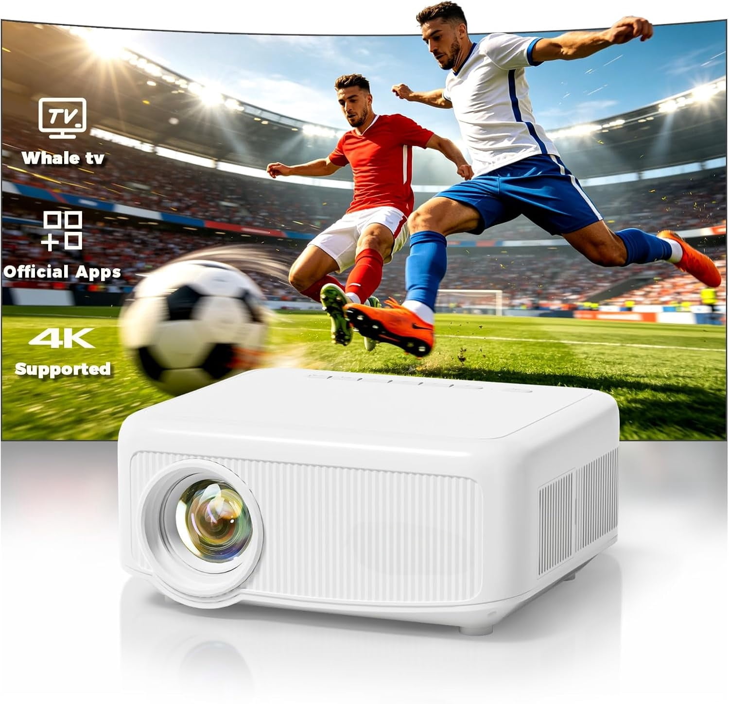 Outdoor Projector with WiFi and Bluetooth, Movie Projector 4K Built-in ...
