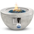 thumbnail image 1 of Outdoor Propane Fire Pit Table - CSA/ETL Certified Safe 40,000 Pulse Ignition Weatherproof Round Propane Gas Fire Table - Adjustable Flame, Thermocouple - PVC Cover, Lava Rock - SereneLife SLNFBAL7, 1 of 7