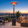 thumbnail image 1 of FOOWIN 50,000 BTU Patio Heater for Outdoor Use, Outdoor Heater with Round Table, Wheels, Protection System, Black, 1 of 10