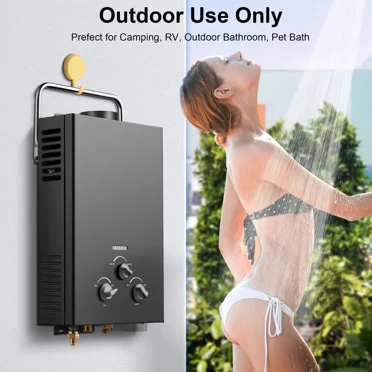 Outdoor Propane Tankless Water Heater - 6L 1.58 GPM Portable Gas Water Heater for RV Cabin Camping with Handle