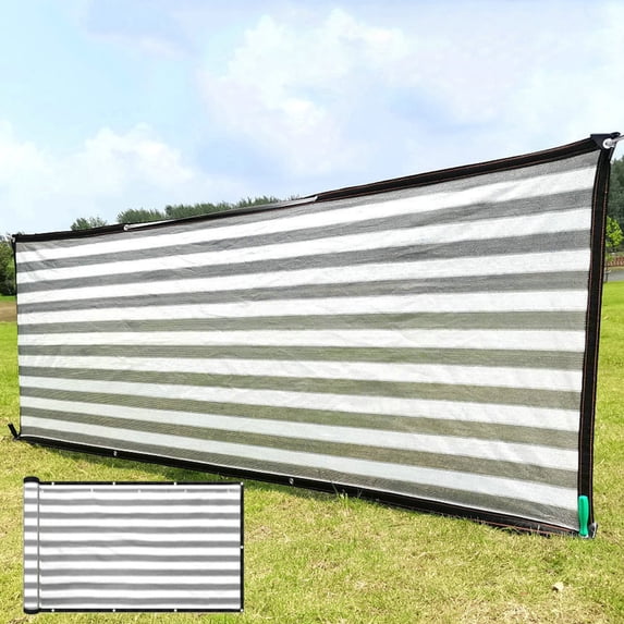 Outdoor Protection Fence Net 200x100cm Striped Windproof Sunshade Mesh Tarp with Metal Eyelets for Balcony Garden Patio Construction Easy Install Tear-Proof Multicolor