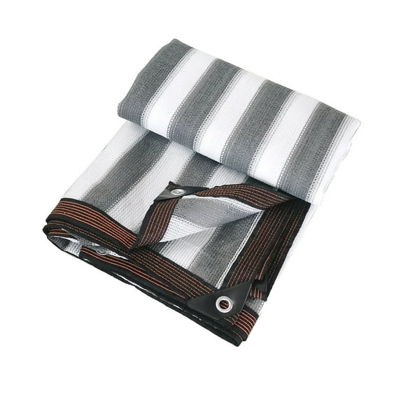 Outdoor Protection Fence Net with Striped Pattern Windproof and Sunshade Mesh Tarp for Balcony Garden Patio Or Construction Area Strong and Easy To Install
