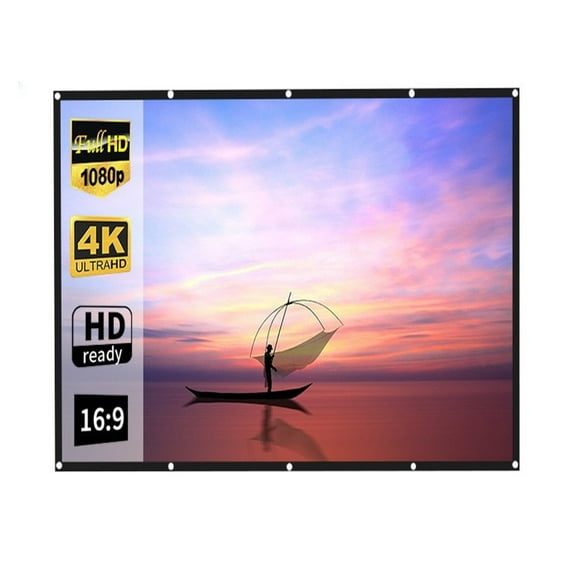 Outdoor Pull Down Projector Screen Folding Projection Screen Curtainn 100 120 150 Inches Easy To Assemble for Home