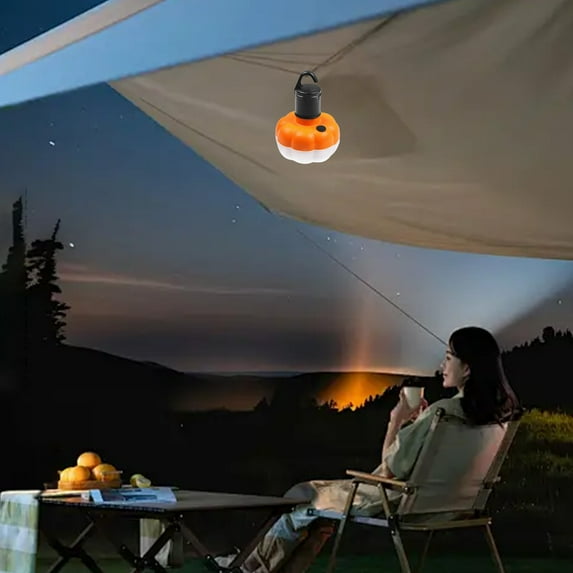 Outdoor Pumpkin Camping Lights Hanger Hanging Lights Camping Tent Emergency Lights Rechargeable Lights For Camping Flashlights Adjustable Camping Lamp Portable Lantern