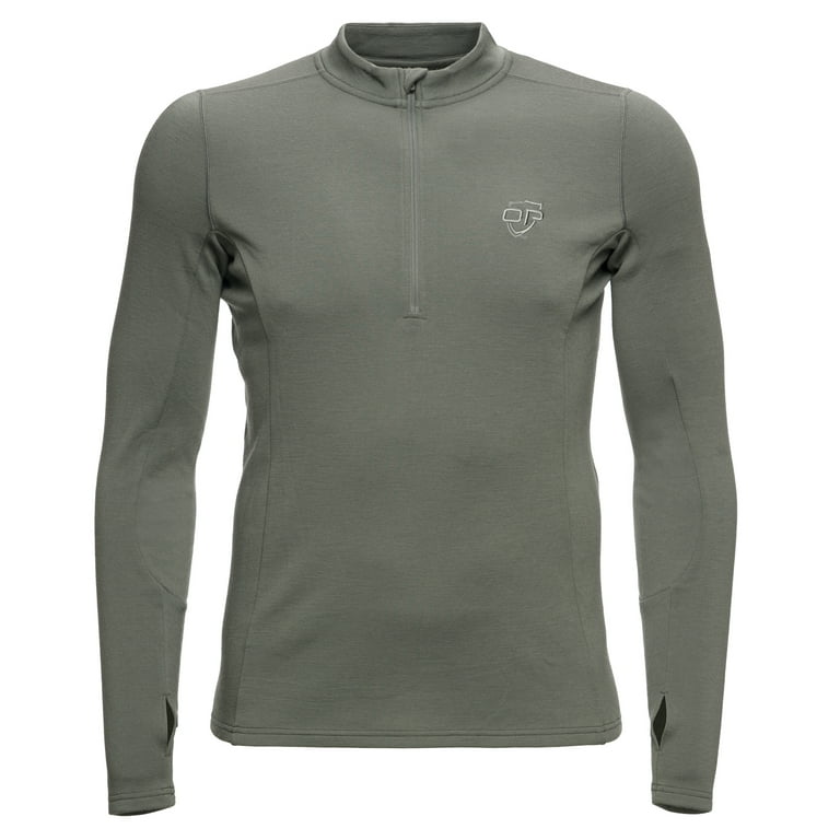 Outdoor Pursuit Merino Wool Base Layer 1/4 Zip Thermal Shirt for