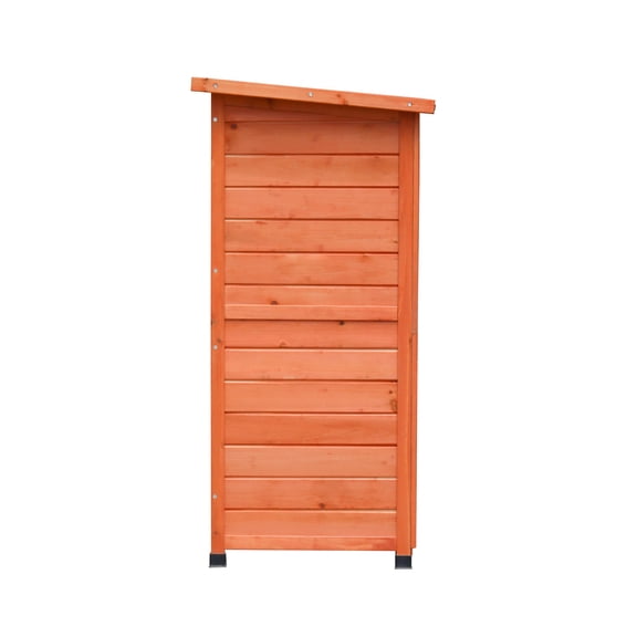 Outdoor Rabbit Hutch 2-Story with Run, 2 Removable No-Leak Trays, Non-Slip Ramp, Waterproof Roof, Natural Wood & Metal, 41x19.7x41 Inches for Small Animals