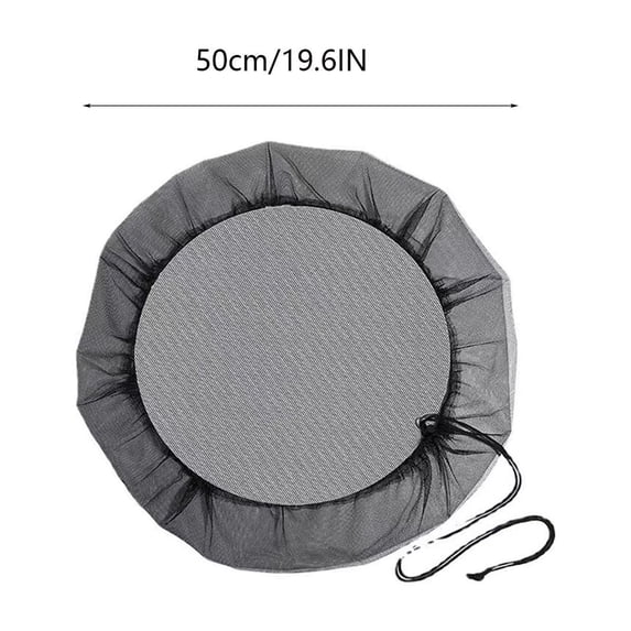 Outdoor Rain Barrel Mesh Cover with Drawstring for Garden Water Collection, 1-Pack