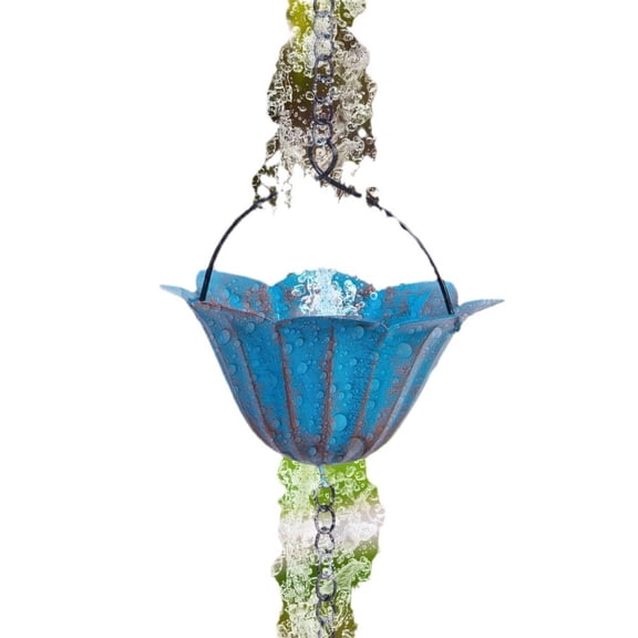 Outdoor Rain Chain For Gutters With Bells Decorative Design 2.4 Meter Length 1Pc Copper Material For Garden And Yard Drainage Weight 1.59 Pounds