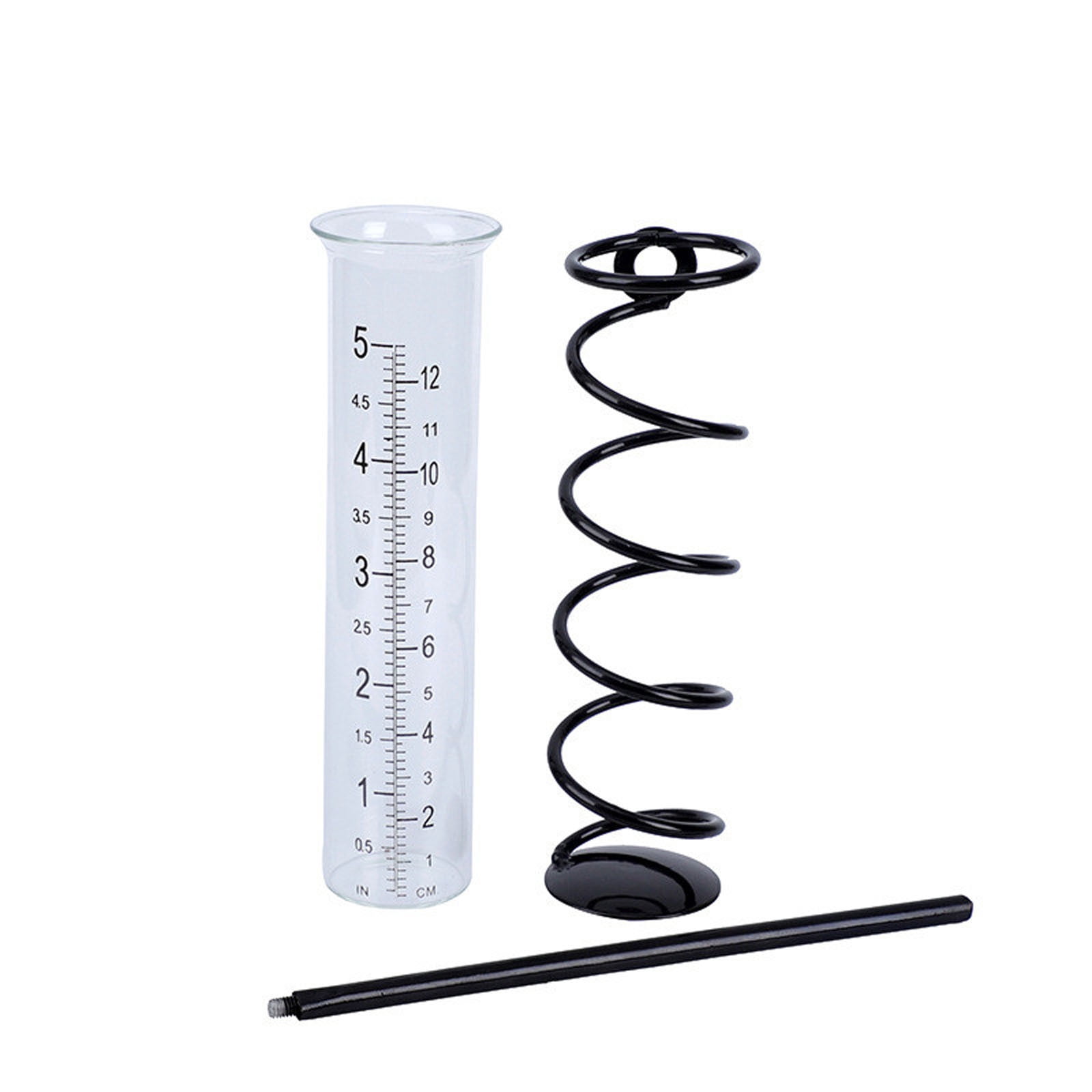 Outdoor Rain Gauge with Metal Stand and Clear Glass Tube, 5 ...